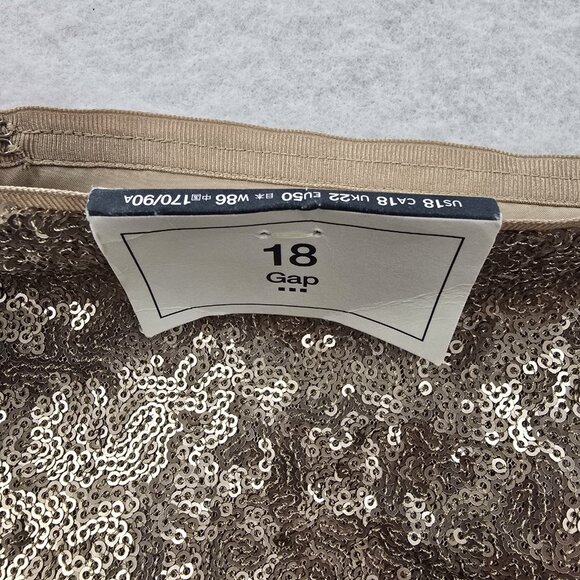 NWT GAP Factory Sequin Mini Skirt Size 18 Champaign Tan Lined Holiday Glam - Picture 5 of 10